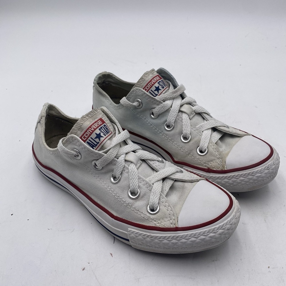 Converse Shoes Chuck Taylor All Star Low Classic White Red Womens 6 Clean M7652